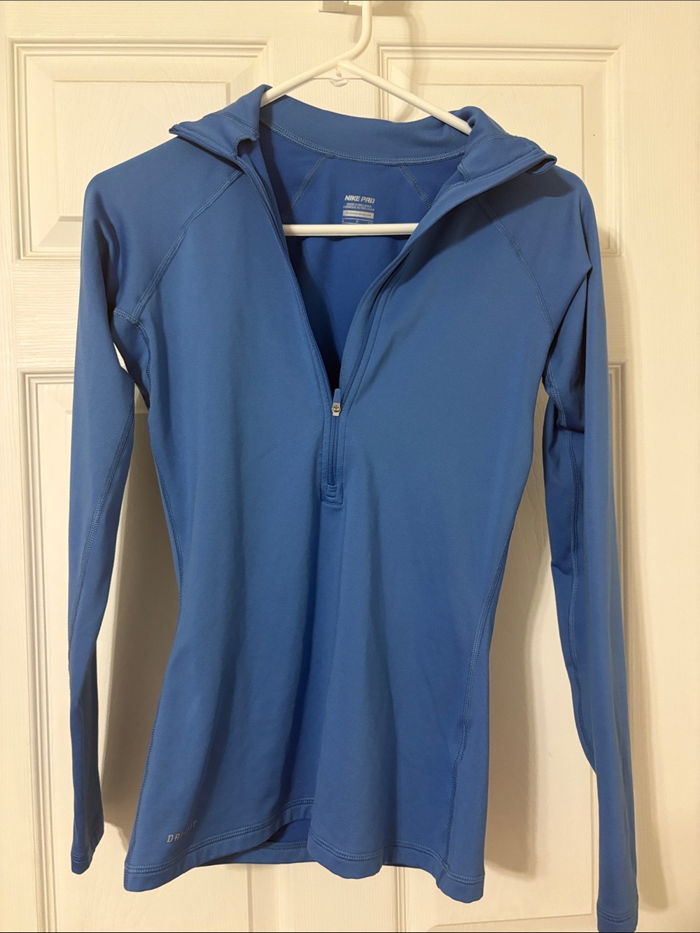 Nike Blue Long-Sleeve Half-Zip Hooded Performance Top